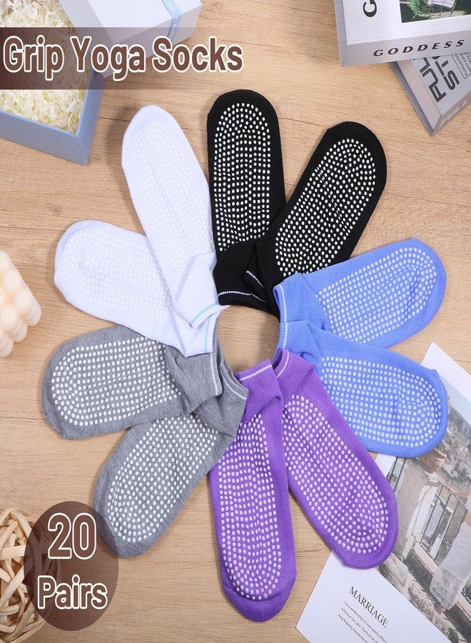 ٢٠ زوجًا من جوارب اليوغا النسائية المانعة للانزلاق، جوارب بيلاتس بالجملة، جوارب باليه مضادة للانزلاق مناسبة لليوغا، تمارين البار، المستشفيات، والتمارين الرياضية حافية القدمين - Image 4